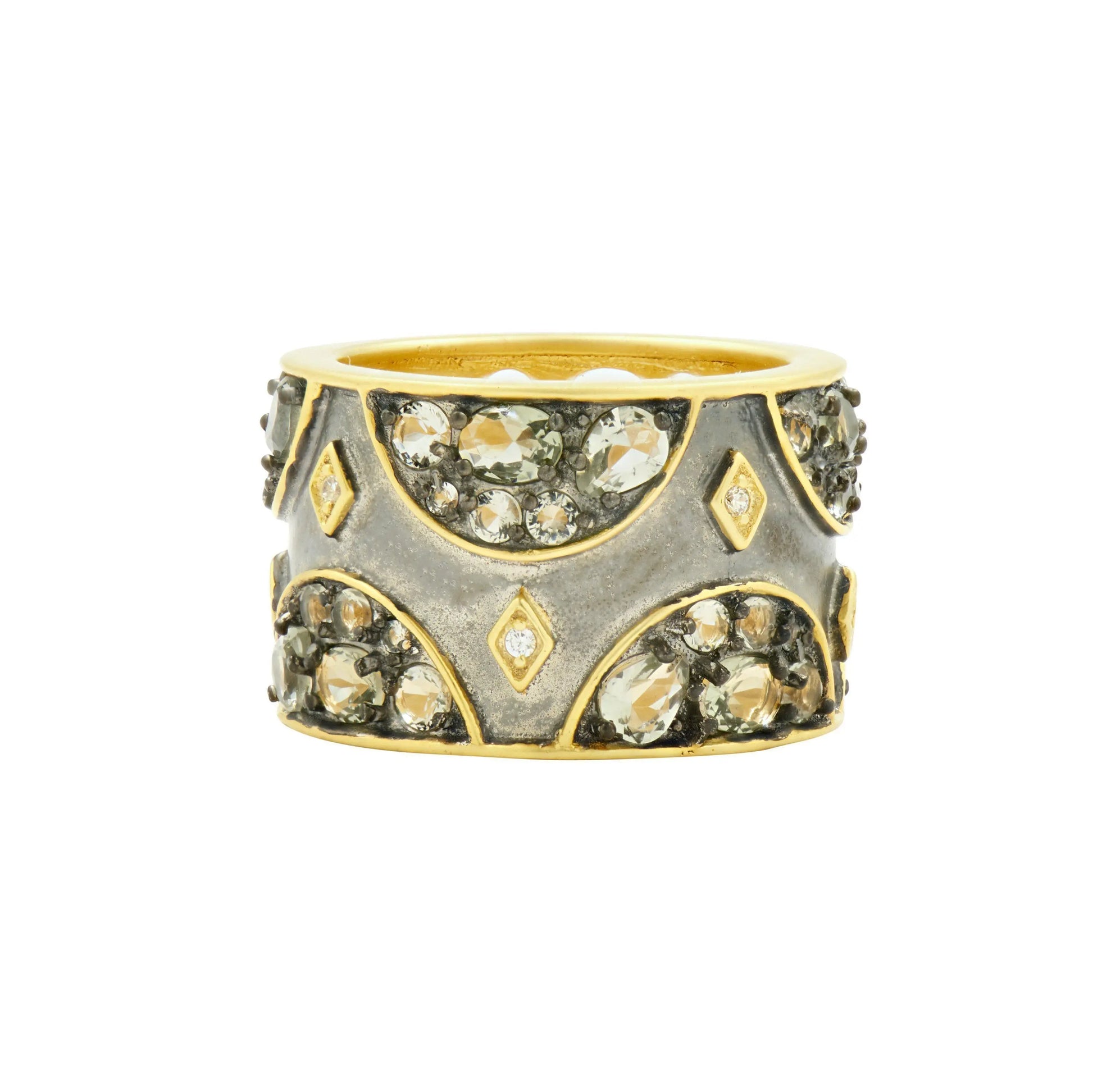 8BlackGoldand14KGoldonSterlingSilver Rose D'or Wide Band Ring FR Vault RING