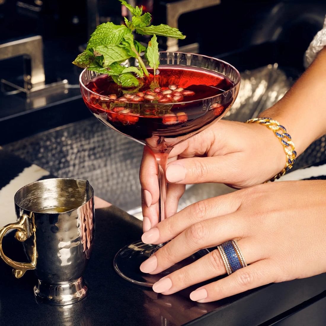  Sparkling Elegance 5-Stack Midnight RING