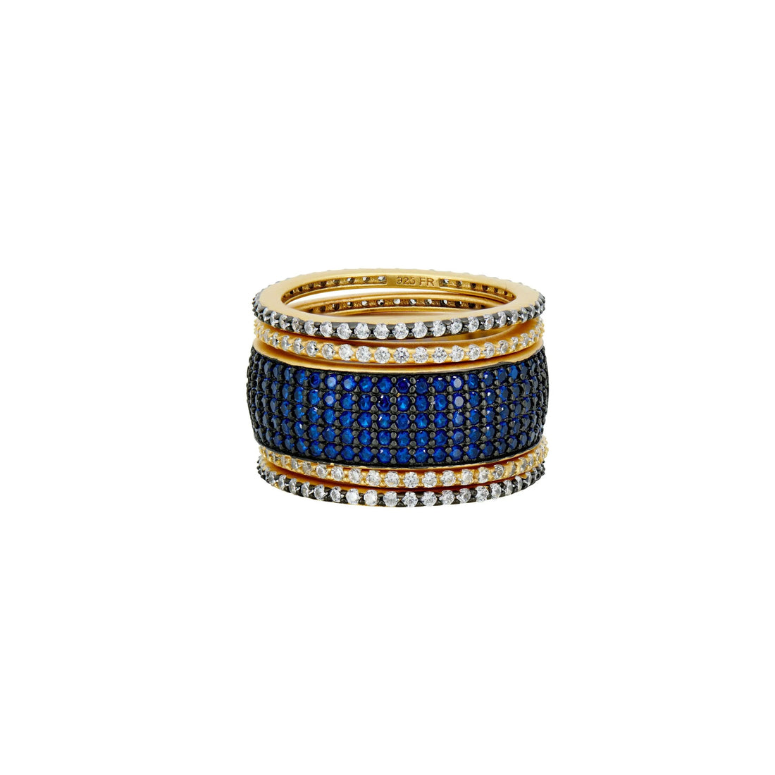 9 Sparkling Elegance 5-Stack Midnight RING