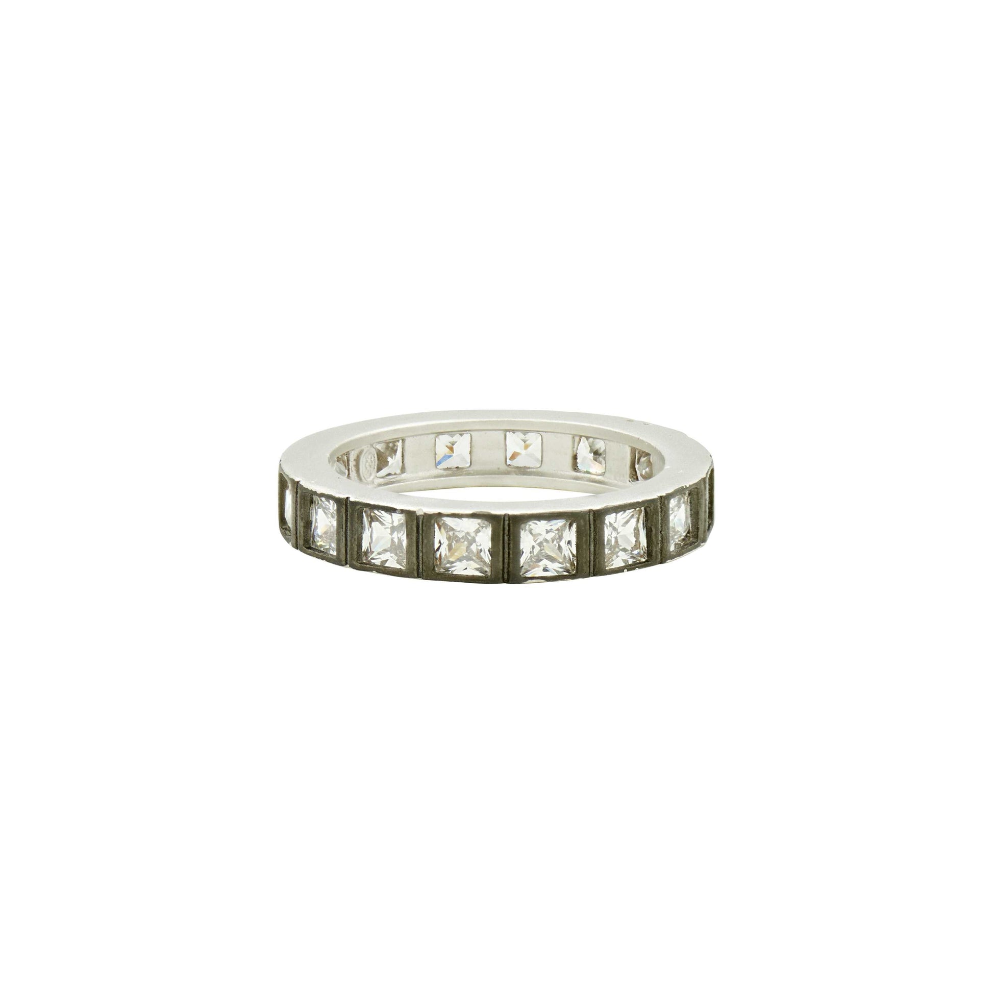 SilverBlack9 Square Radiance Ring RINGS FOR STACKING RING