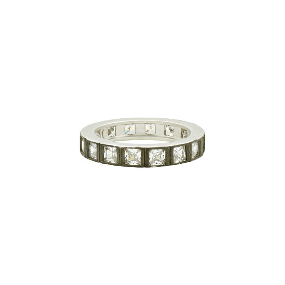 SilverBlack9 Square Radiance Ring RINGS FOR STACKING RING