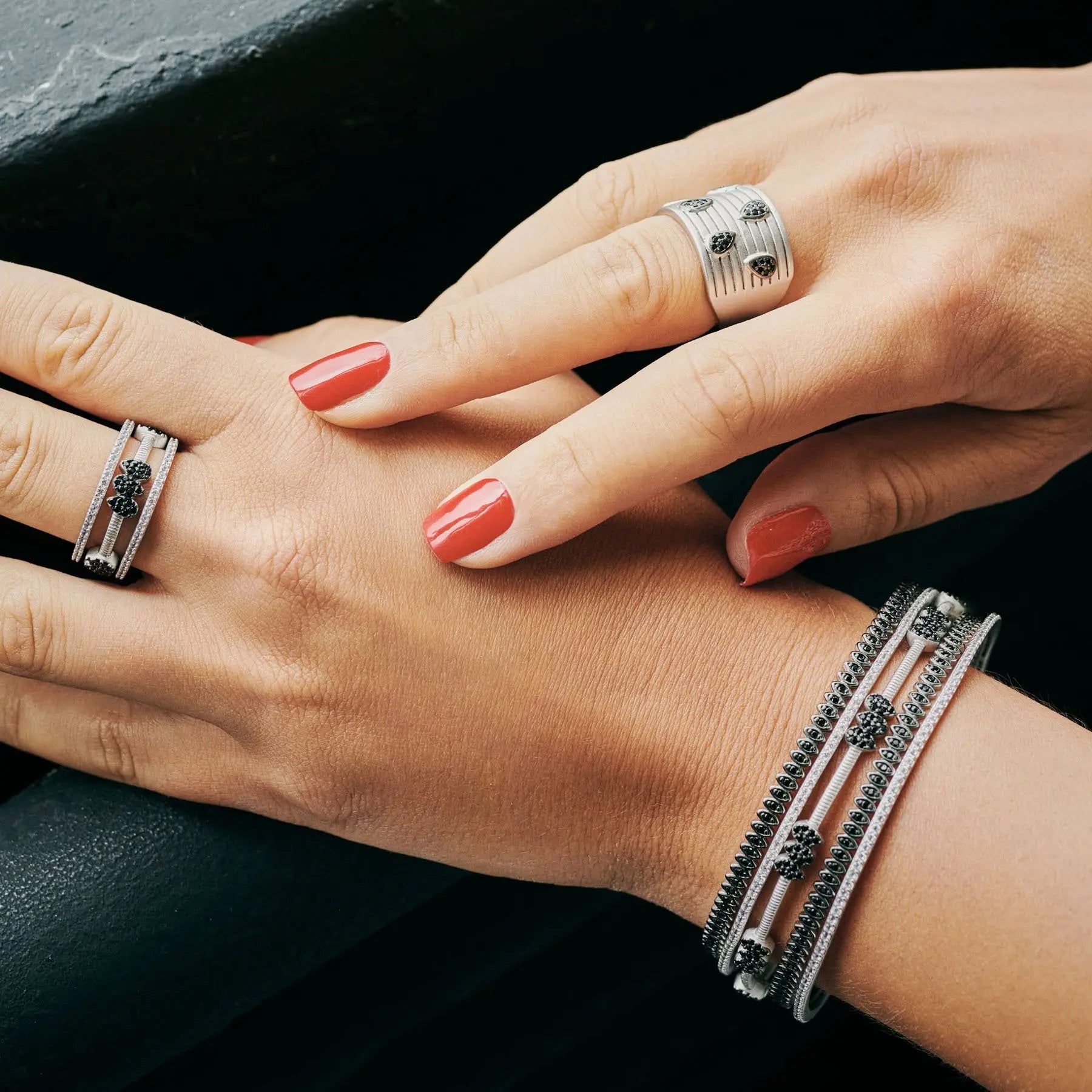  Teardrops of Pavé Cigar Band Ring FR Vault RING