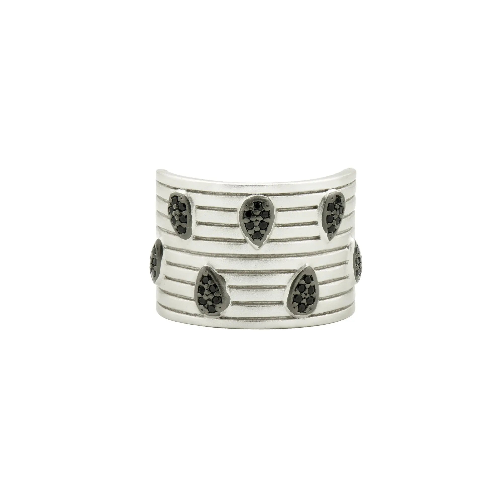 8 Teardrops of Pavé Cigar Band Ring FR Vault RING