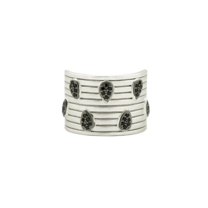 8 Teardrops of Pavé Cigar Band Ring FR Vault RING