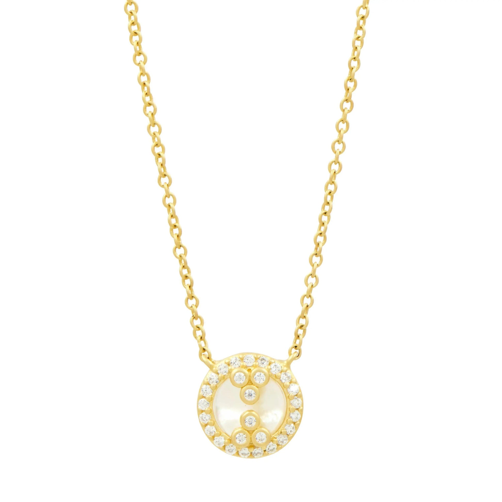 Round Mother of Pearl Slice Pendant Necklace - FREIDA ROTHMAN