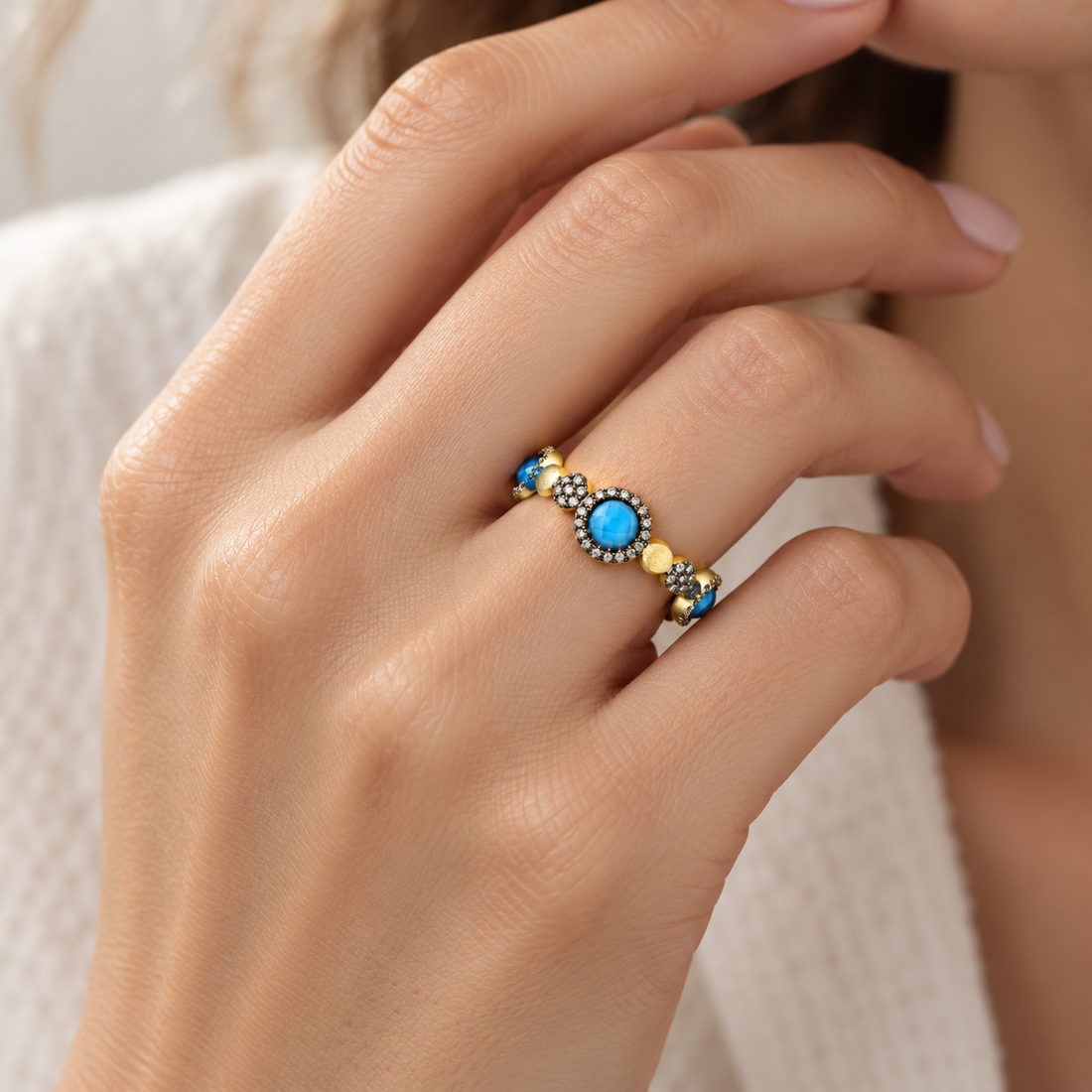 Baroque Blues Stone Single Ring