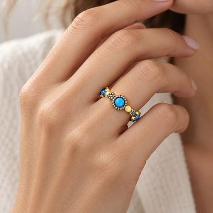 Baroque Blues Stone Single Ring