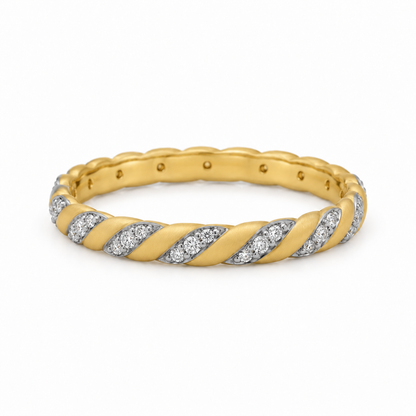 Industrial Finish Pavé Twist Band Ring