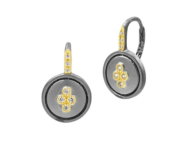 Armor of Hope Small Clover Leverback Earrings - FREIDA ROTHMAN