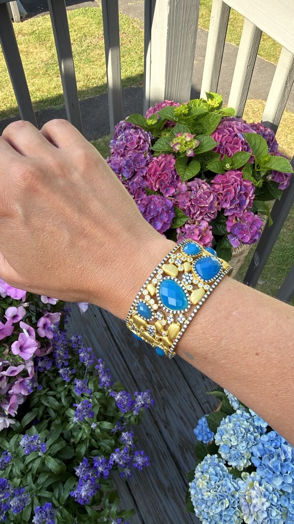 Baroque Blues Statement Cuff