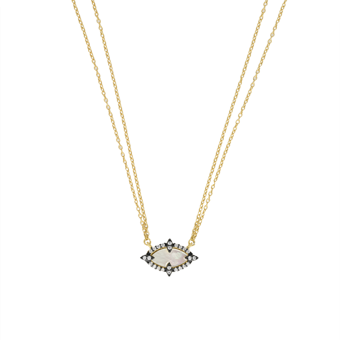 East West Marquise Double Chain Pendant