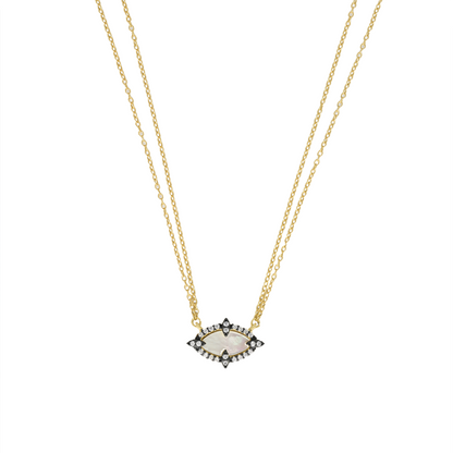 East West Marquise Double Chain Pendant