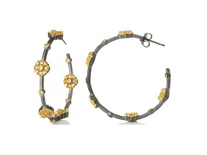 Signature Floral Station Hoop Earrings - FREIDA ROTHMAN