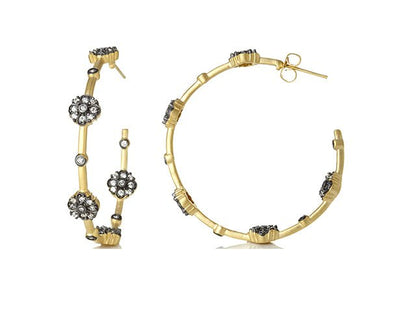 Signature Floral Station Hoop Earrings - FREIDA ROTHMAN