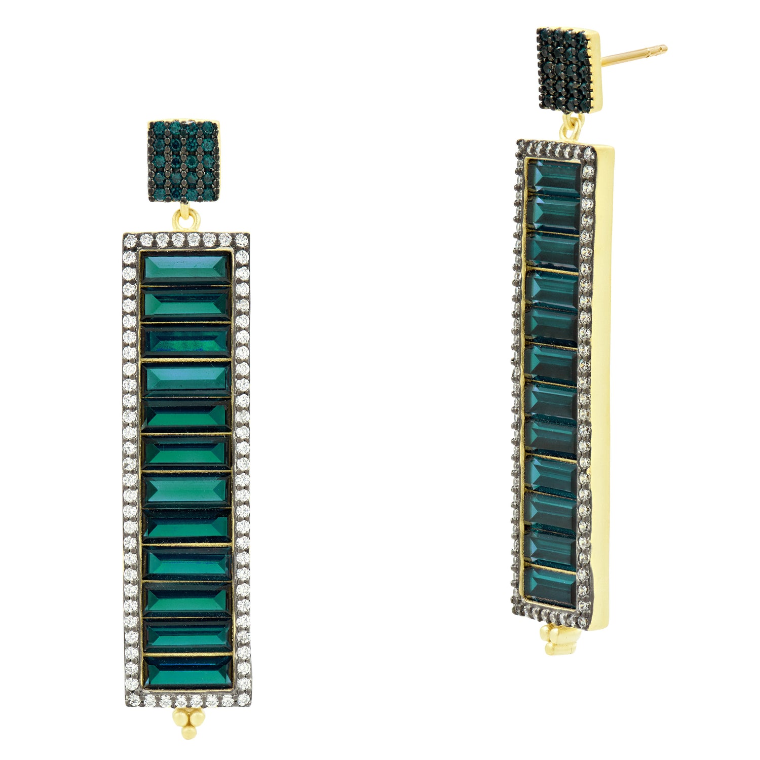 Midnight Baguette Linear Earring
