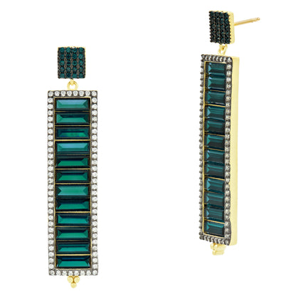 Midnight Baguette Linear Earring