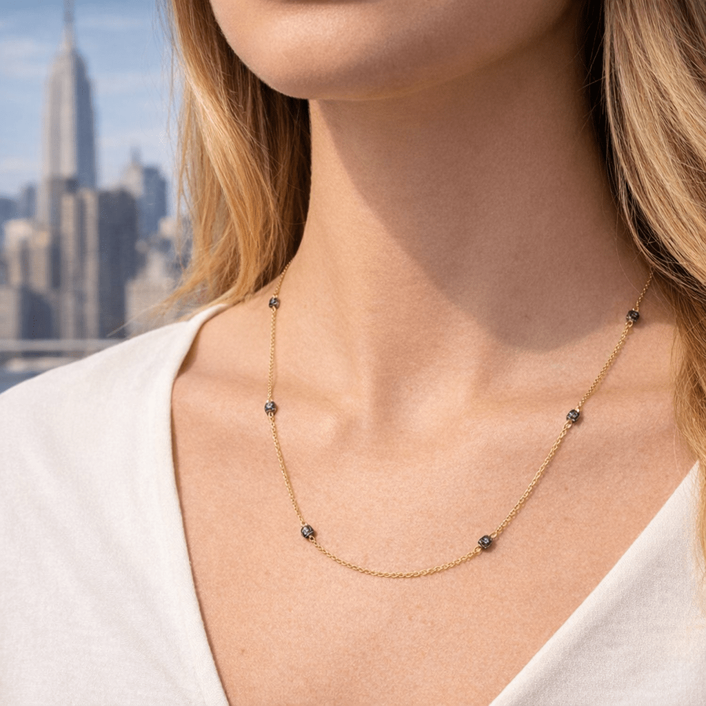 Bezel Set Station Necklace - FREIDA ROTHMAN