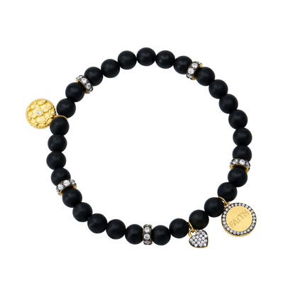 The FAITH Beaded Stretch Bracelet - FREIDA ROTHMAN