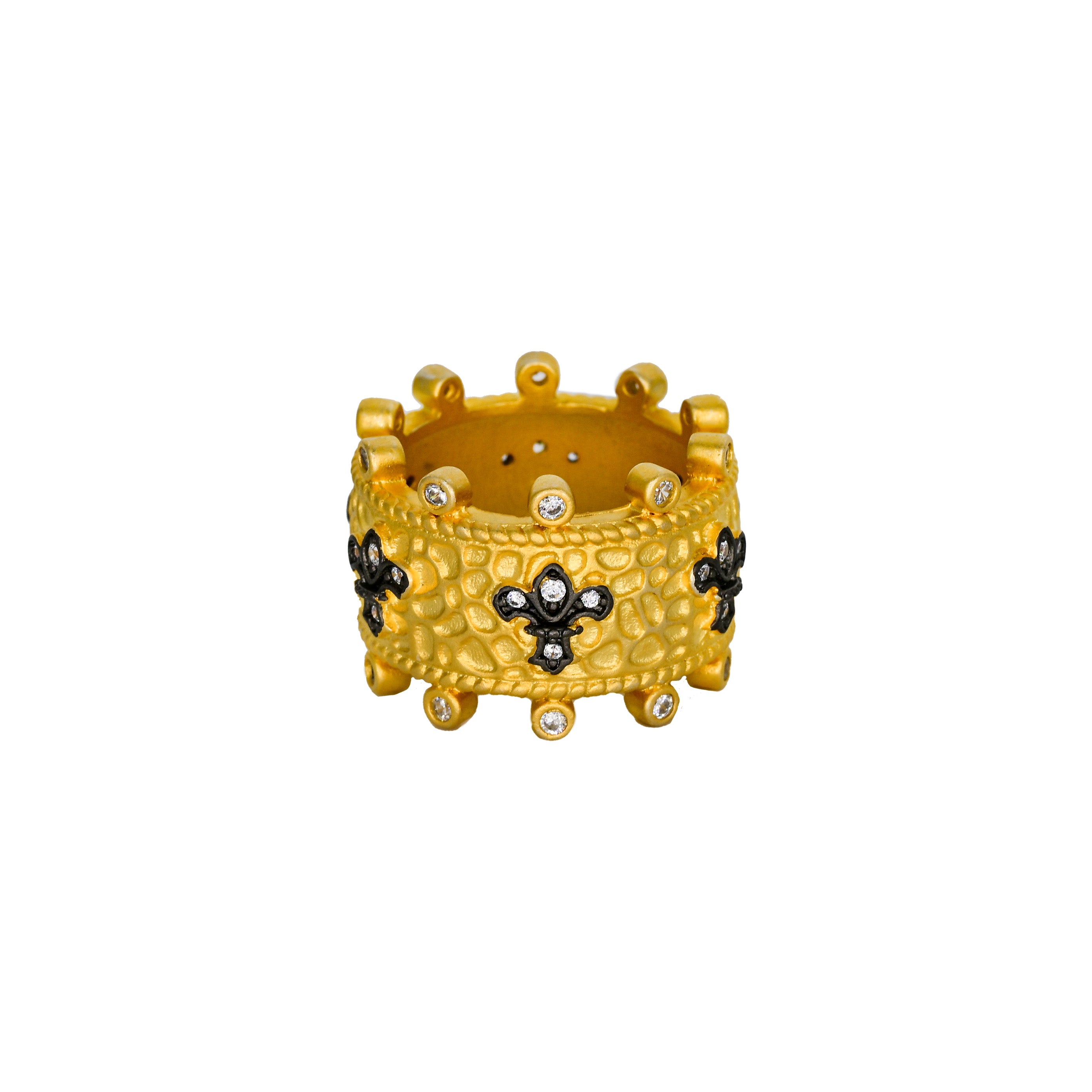 Imperial Fleur de Lis Textured Band Ring