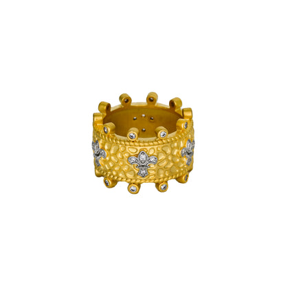 Imperial Fleur de Lis Textured Band Ring