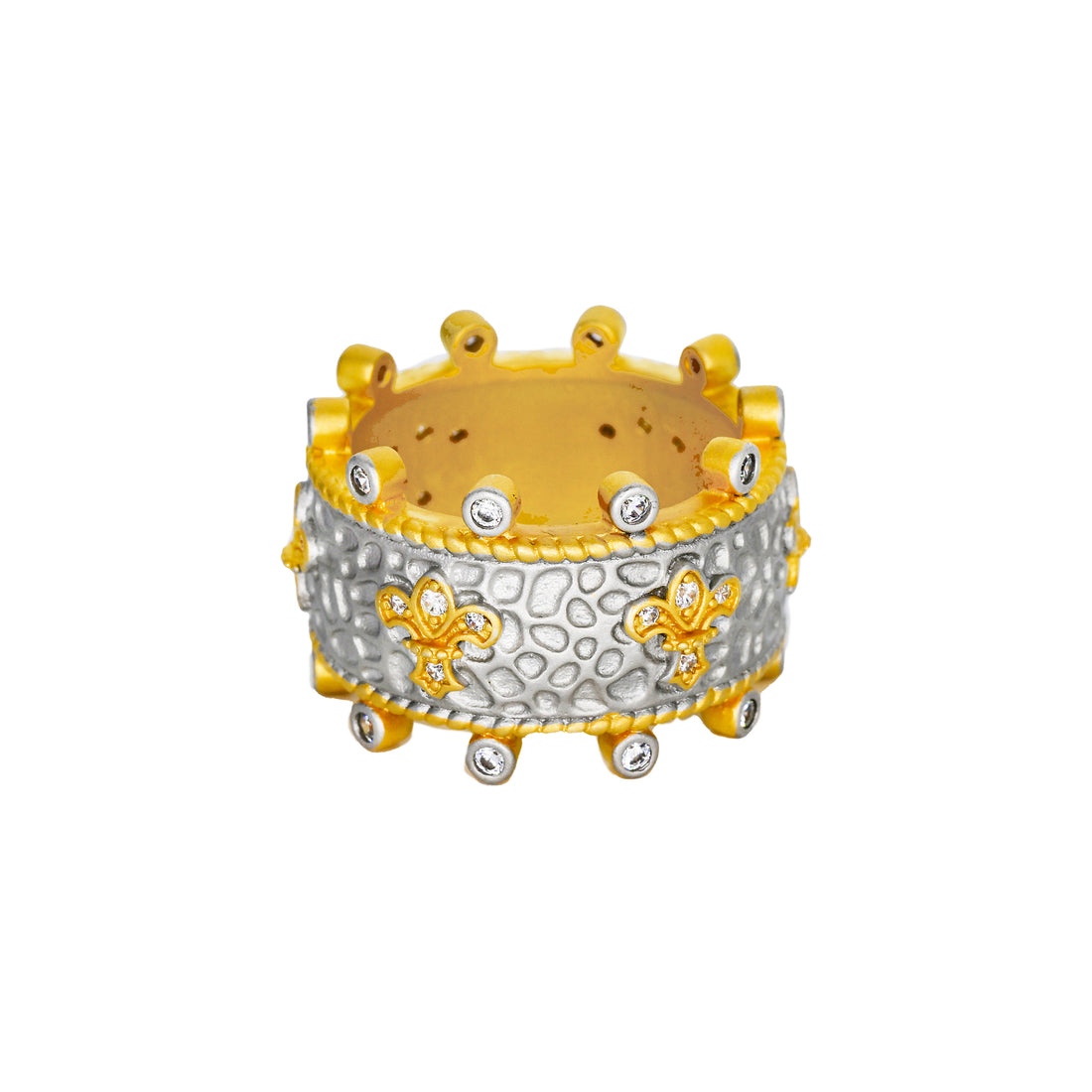 Imperial Fleur de Lis Textured Band Ring