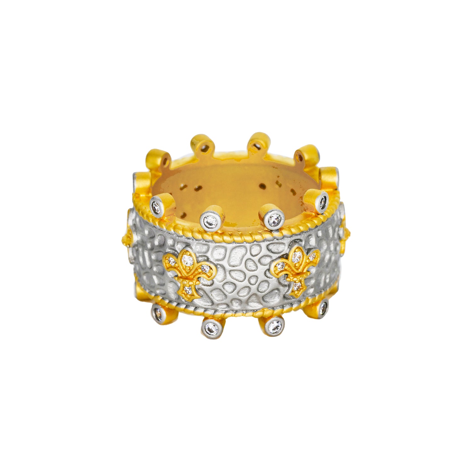 Imperial Fleur de Lis Textured Band Ring
