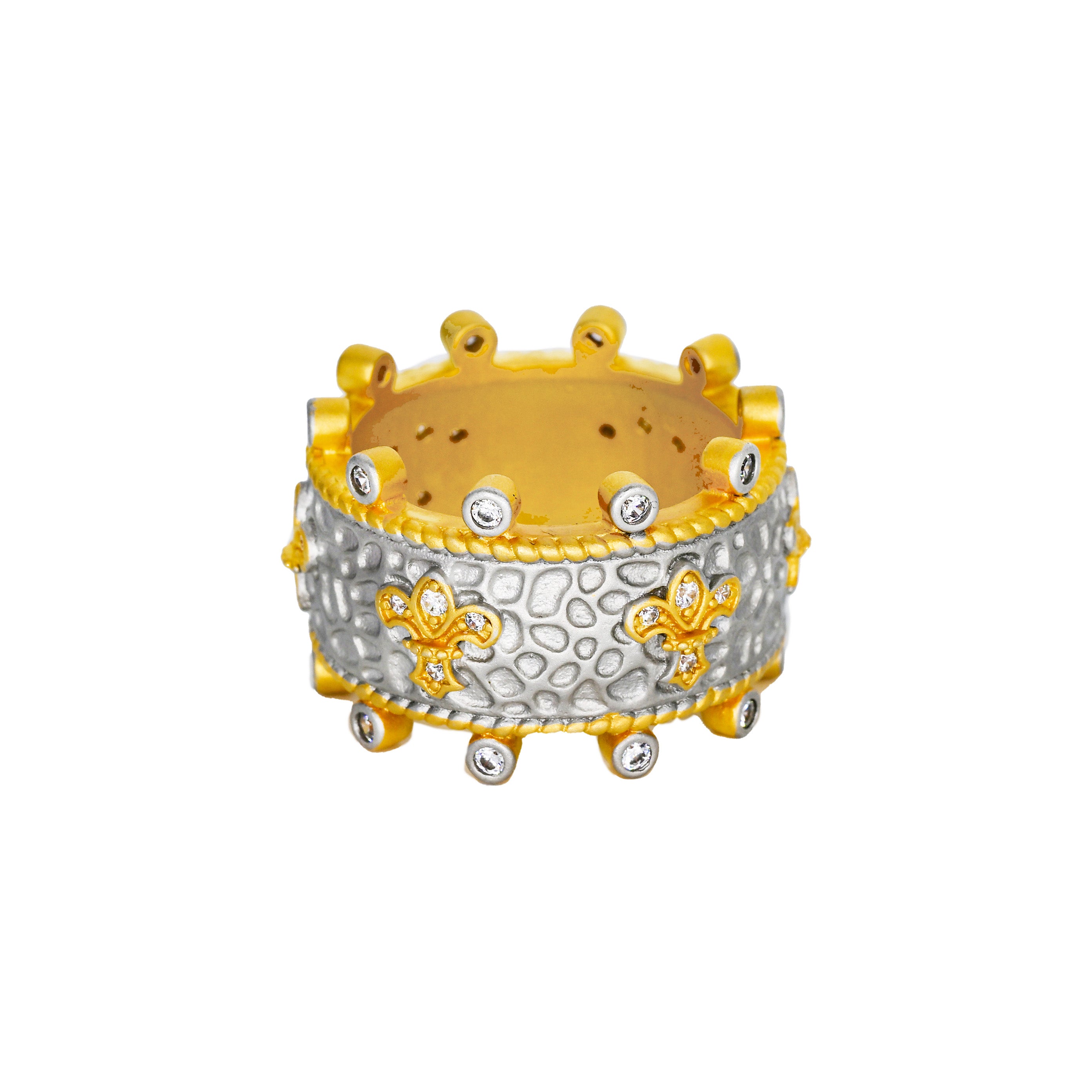 Imperial Fleur de Lis Textured Band Ring