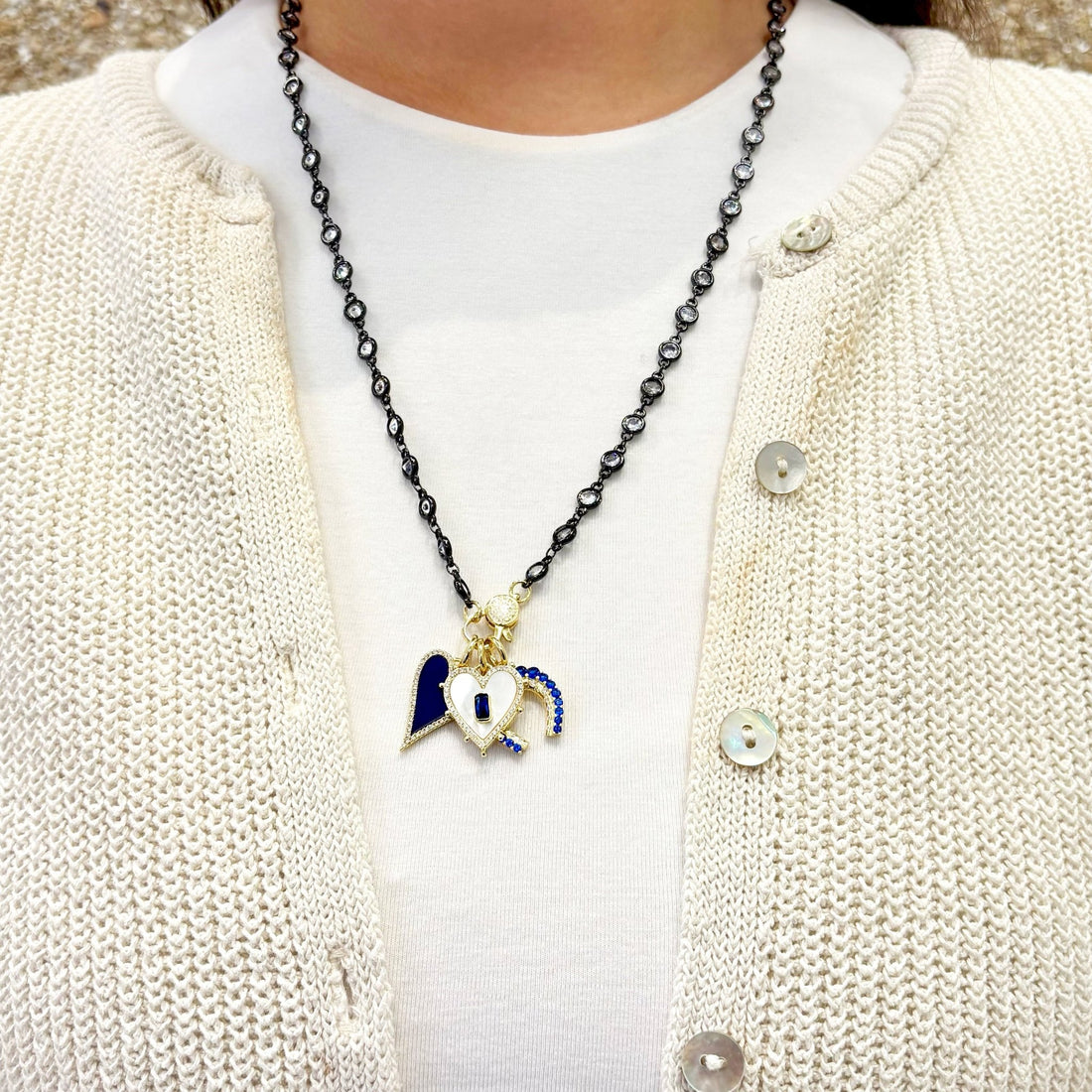The Midnight Lucky Heart Charm Necklace - FREIDA ROTHMAN