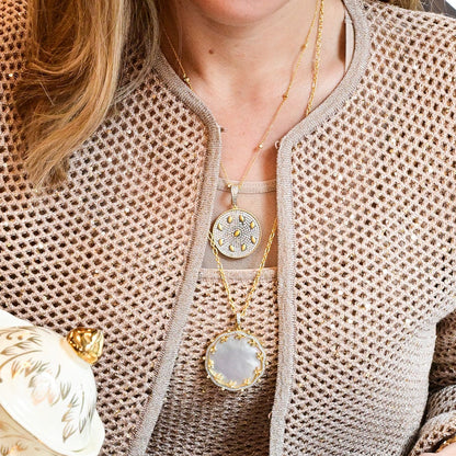 Bezel Set Station Necklace