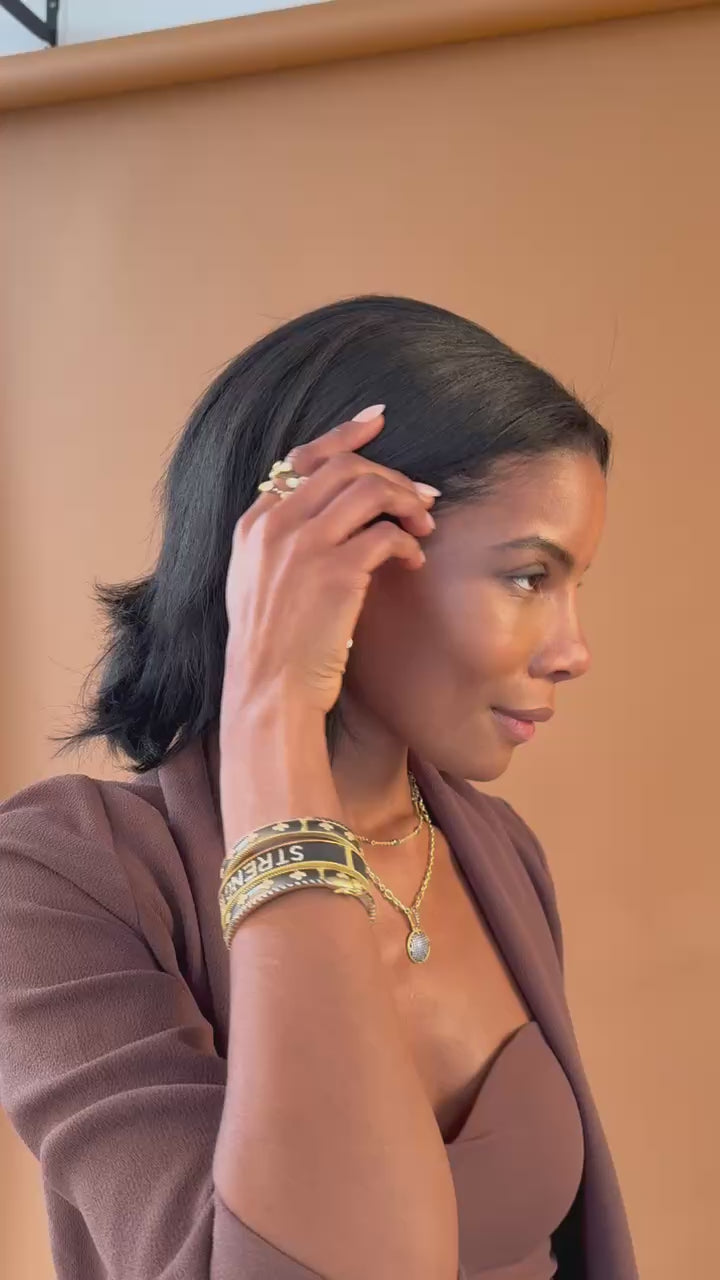 Imperial Mother of Pearl and Pavé Ring