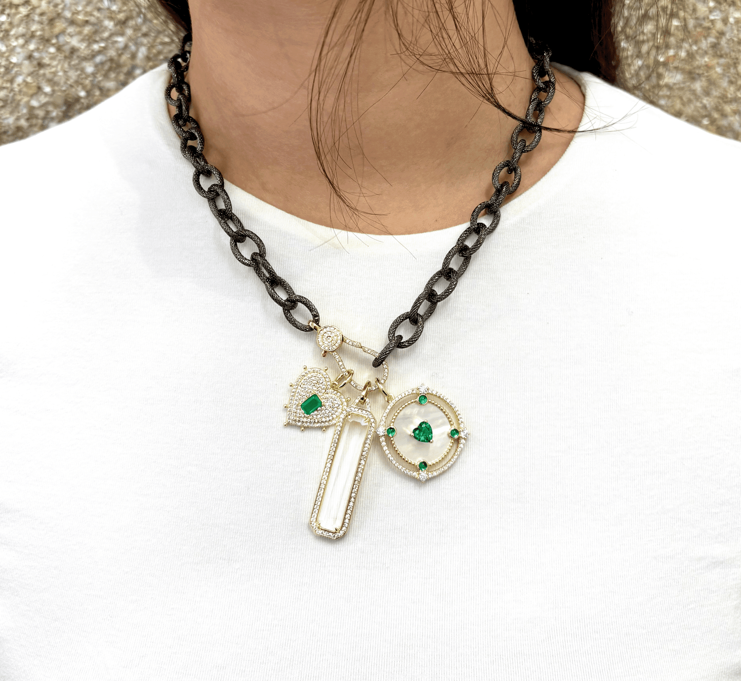 The Emerald Orbit Charm Necklace - FREIDA ROTHMAN