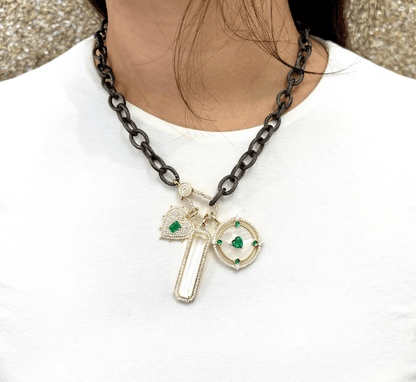 The Emerald Orbit Charm Necklace - FREIDA ROTHMAN