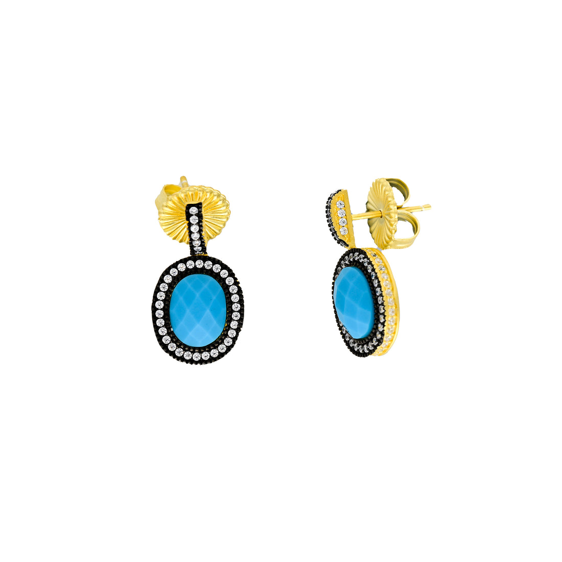 Pavé Oval Drop Earrings