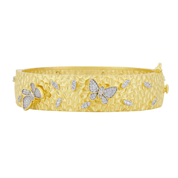 Butterflies in Bloom Textured Hinge Statement Bracelet - FREIDA ROTHMAN