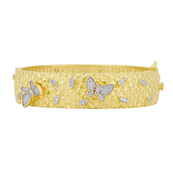 Butterflies in Bloom Textured Hinge Statement Bracelet - FREIDA ROTHMAN