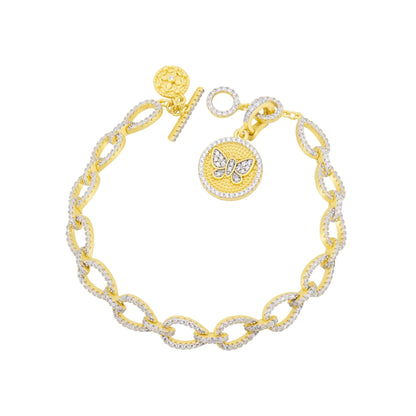 Butterflies in Bloom Dewdrop Chain Link Bracelet - FREIDA ROTHMAN