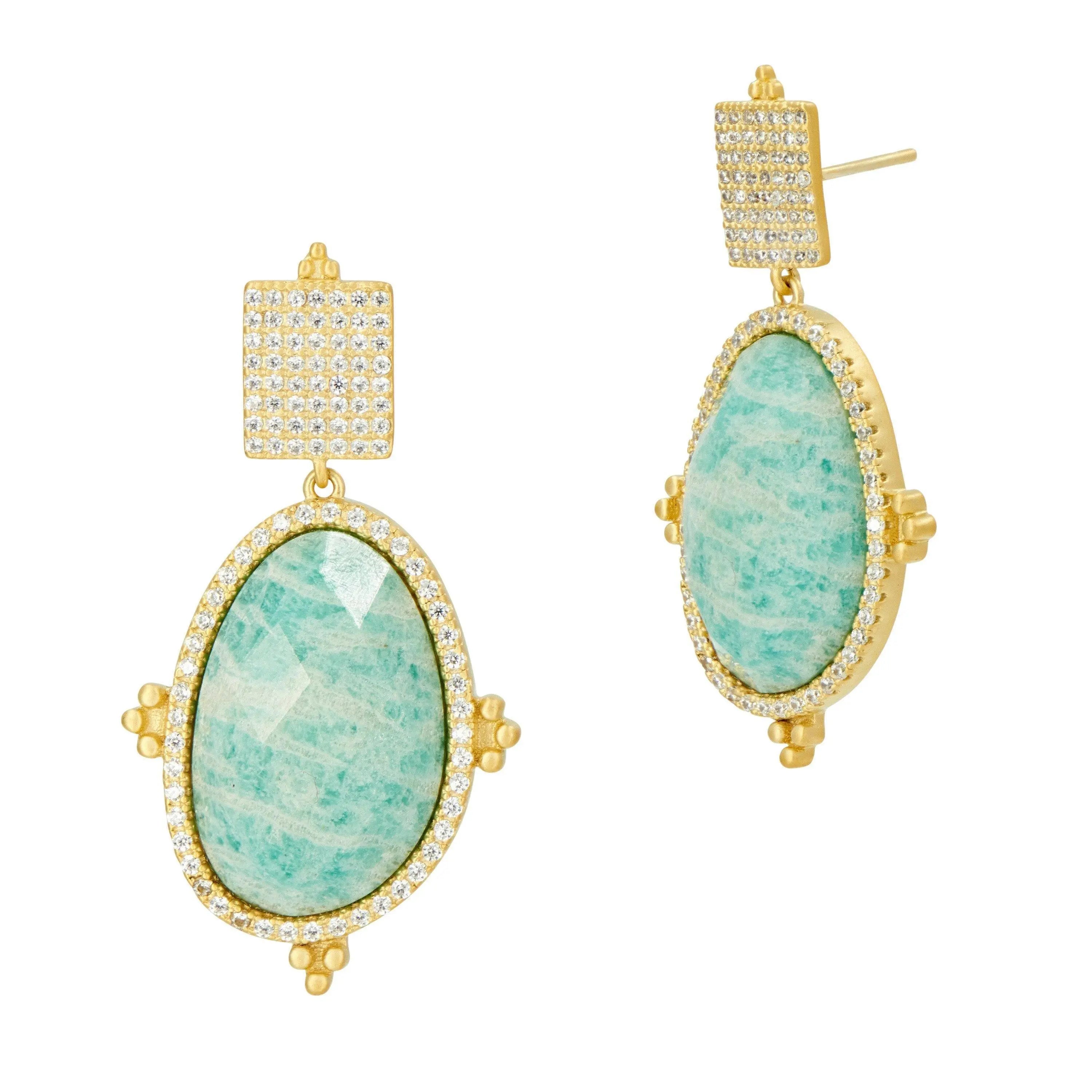 Amazonian Allure Oval Stone Drop Earring - FREIDA ROTHMAN