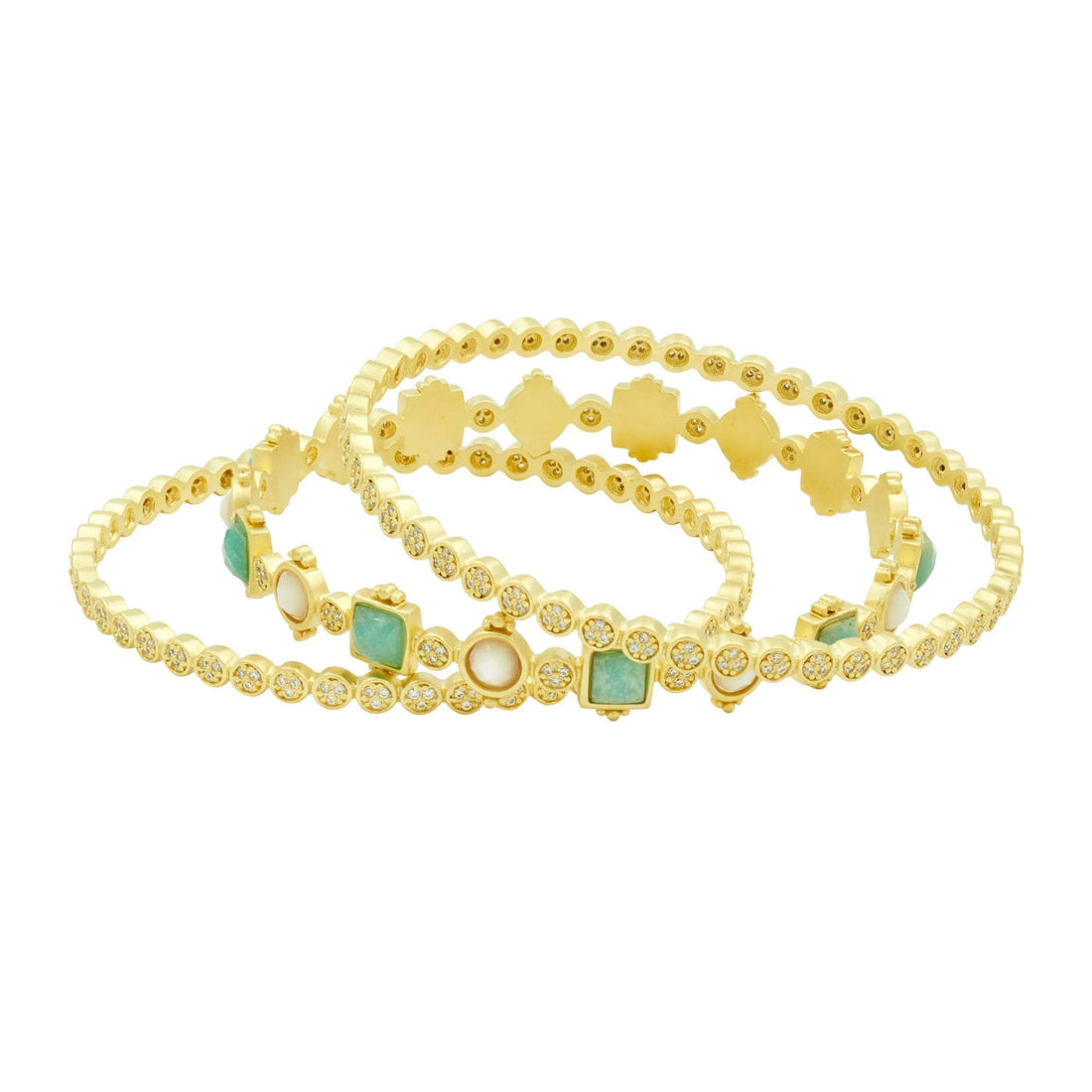 Multi Stone Bangle Stack