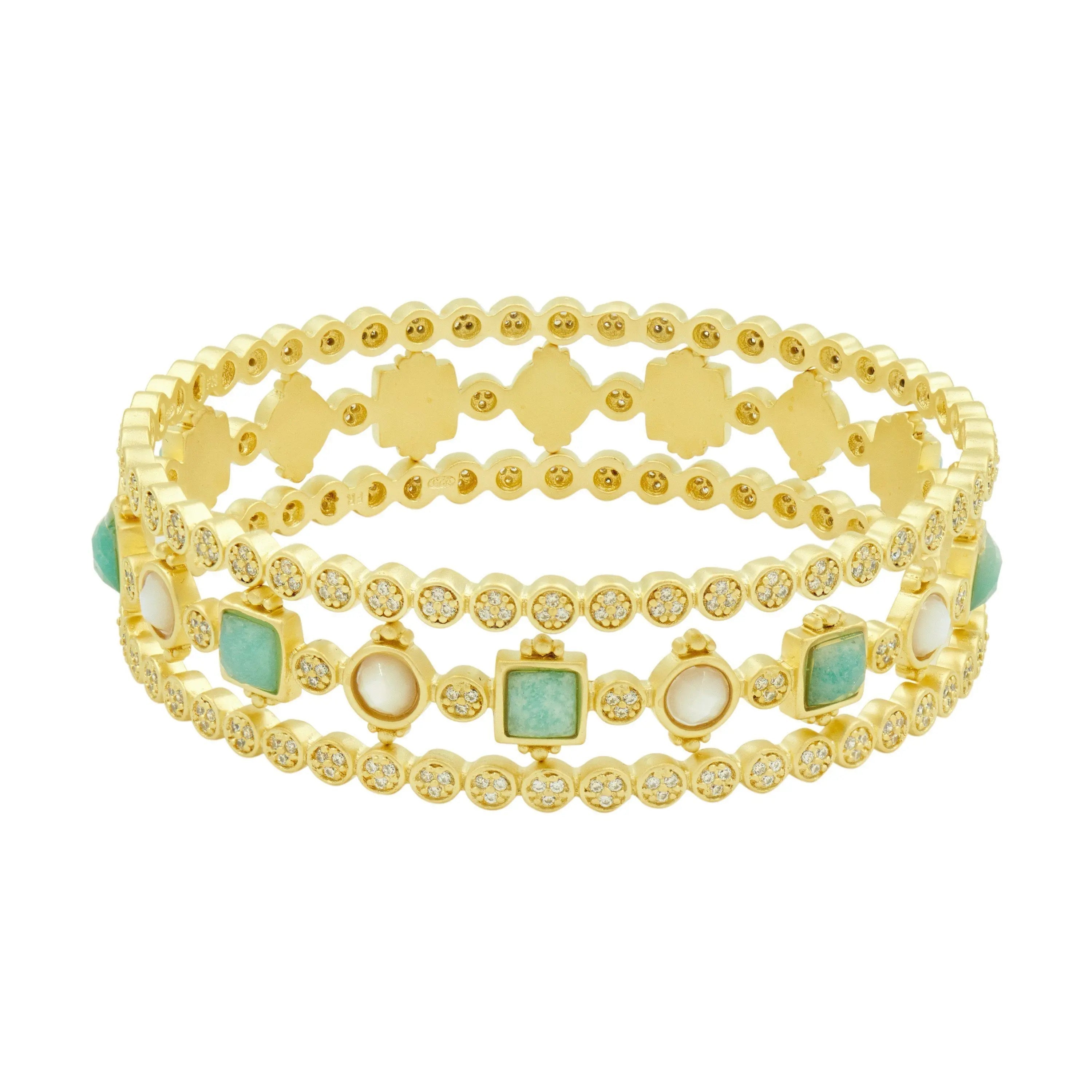 Multi Stone Bangle Stack