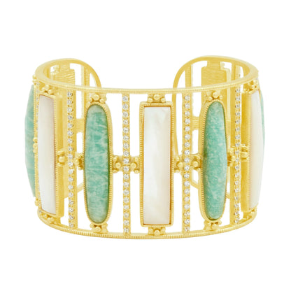 Brooklyn Coast Multi Stone Wide Statement Cuff