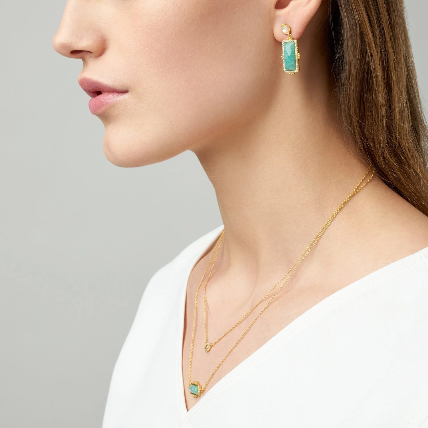 Amazonian Allure Multi Stone Drop Earrings