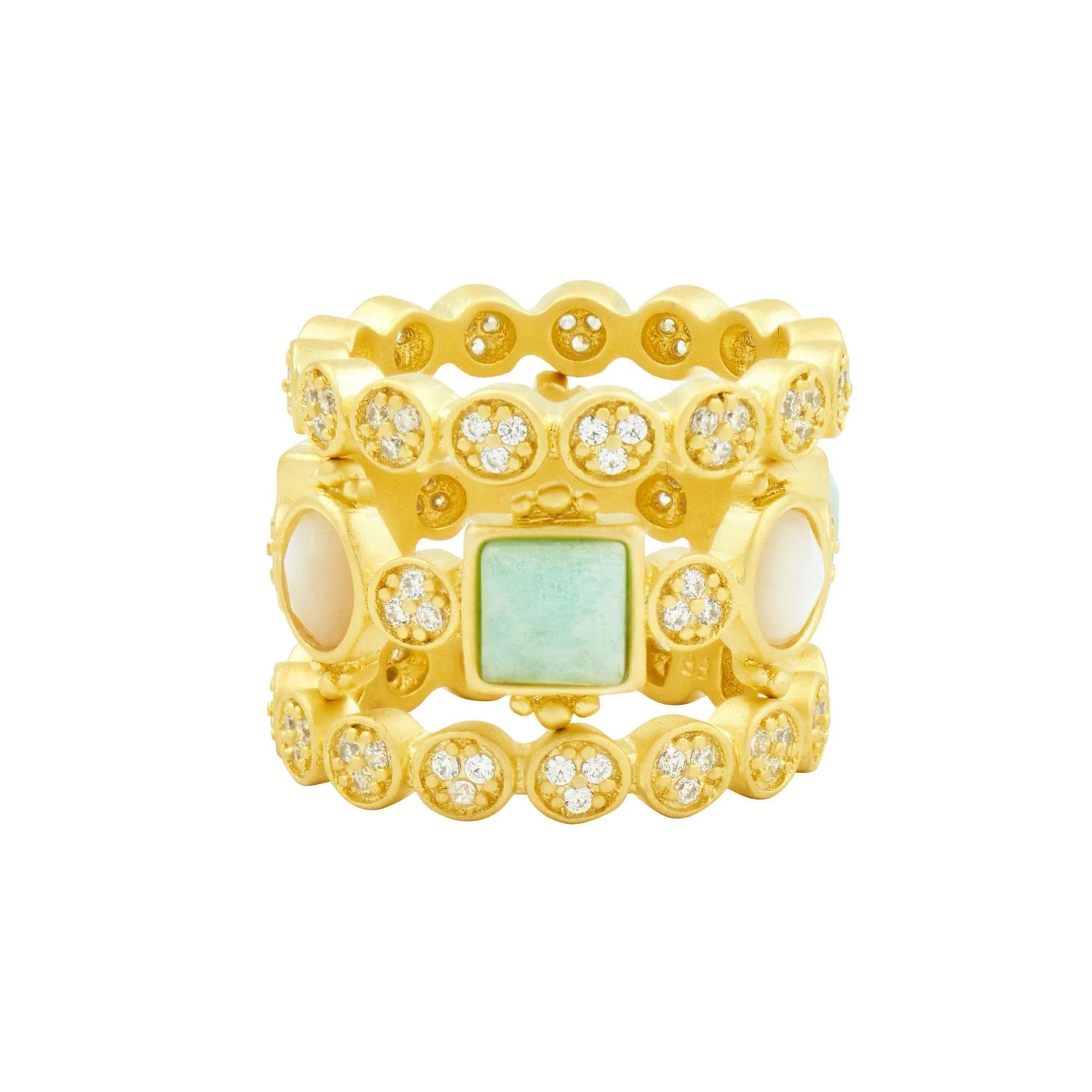 Amazonian Allure Multi Stone Stack (Set of 3 Rings)