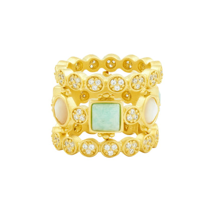 Amazonian Allure Multi Stone Stack (Set of 3 Rings)