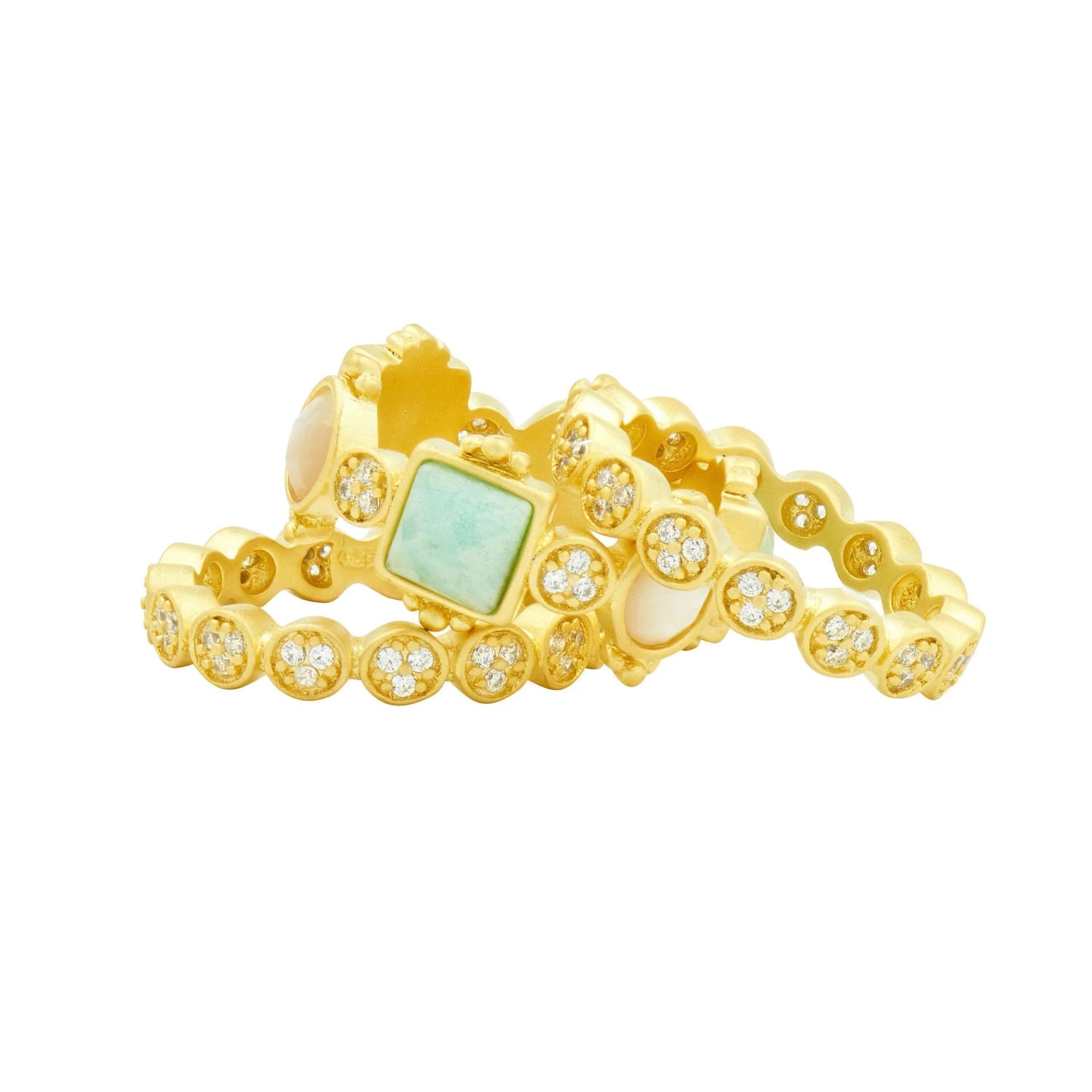 Amazonian Allure Multi Stone Stack (Set of 3 Rings)
