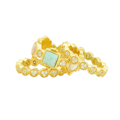 Amazonian Allure Multi Stone Stack (Set of 3 Rings)