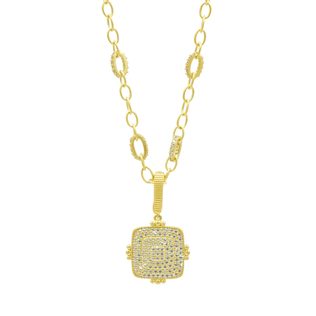 Pavê Square Chain Necklace