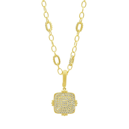 Pavê Square Chain Necklace