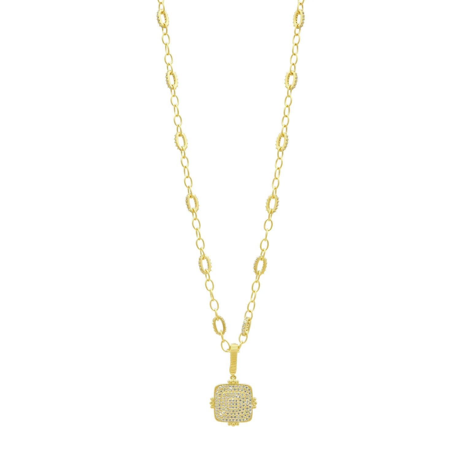 Pavê Square Chain Necklace