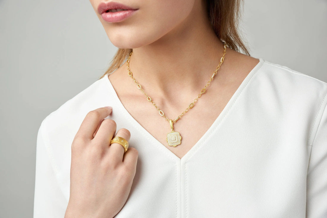 Pavê Square Chain Necklace