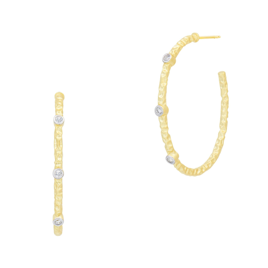 Streets in Bloom Textured Hoop Earrings - FREIDA ROTHMAN
